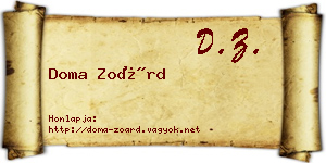 Doma Zoárd névjegykártya